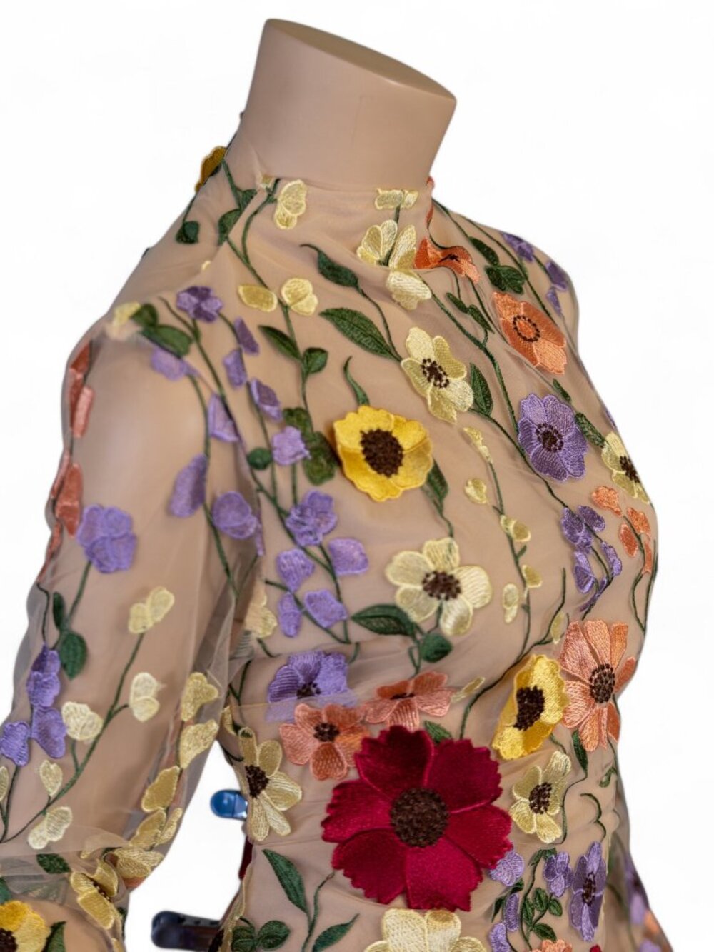 Floral Fantasy Mini Dress w/Open Back * Large - Picture 10 of 16